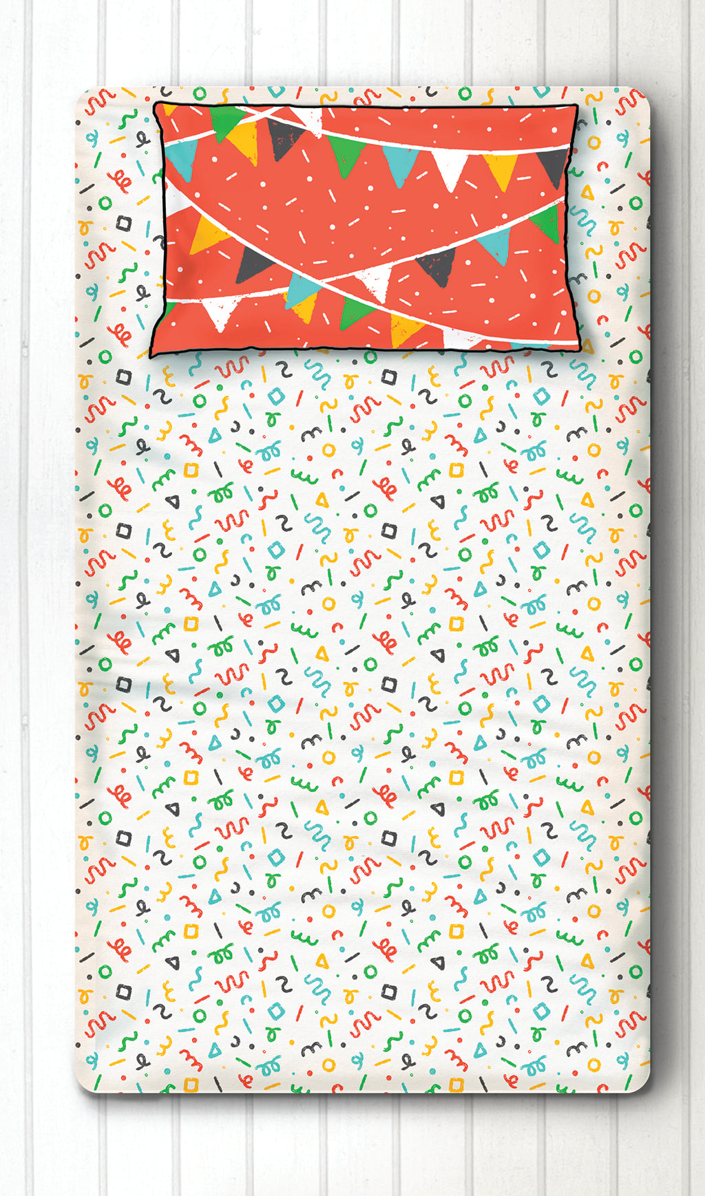 Confetti Pop Bold 100% Cotton Bedsheet for Boys and Girls with Pillow Cover - Single/Double/King (Can be Personalised) (Copy)