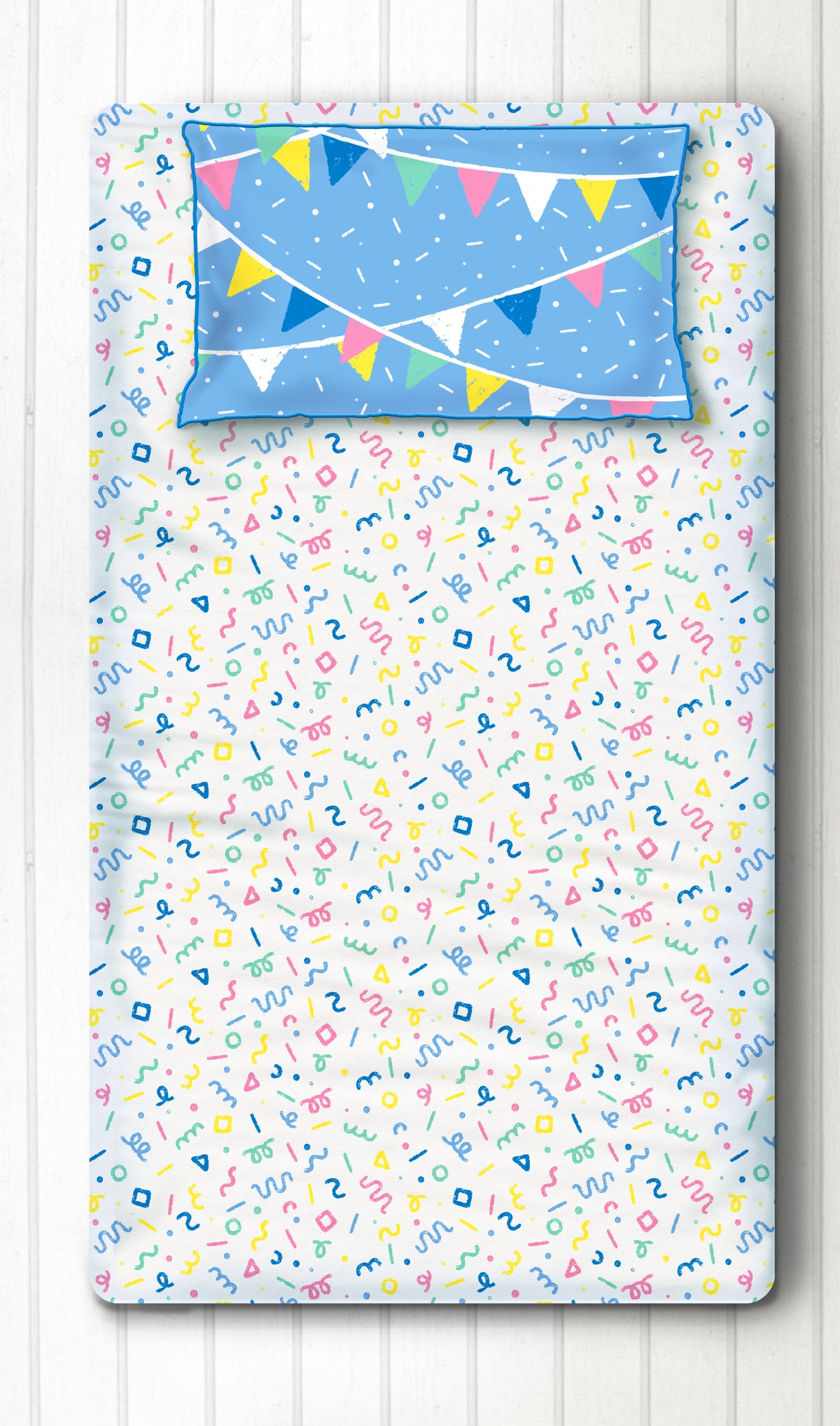 Confetti Pop Pastel 100% Cotton Bedsheet for Boys and Girls with Pillow Cover - Single/Double/King (Can be Personalised) (Copy) (Copy)