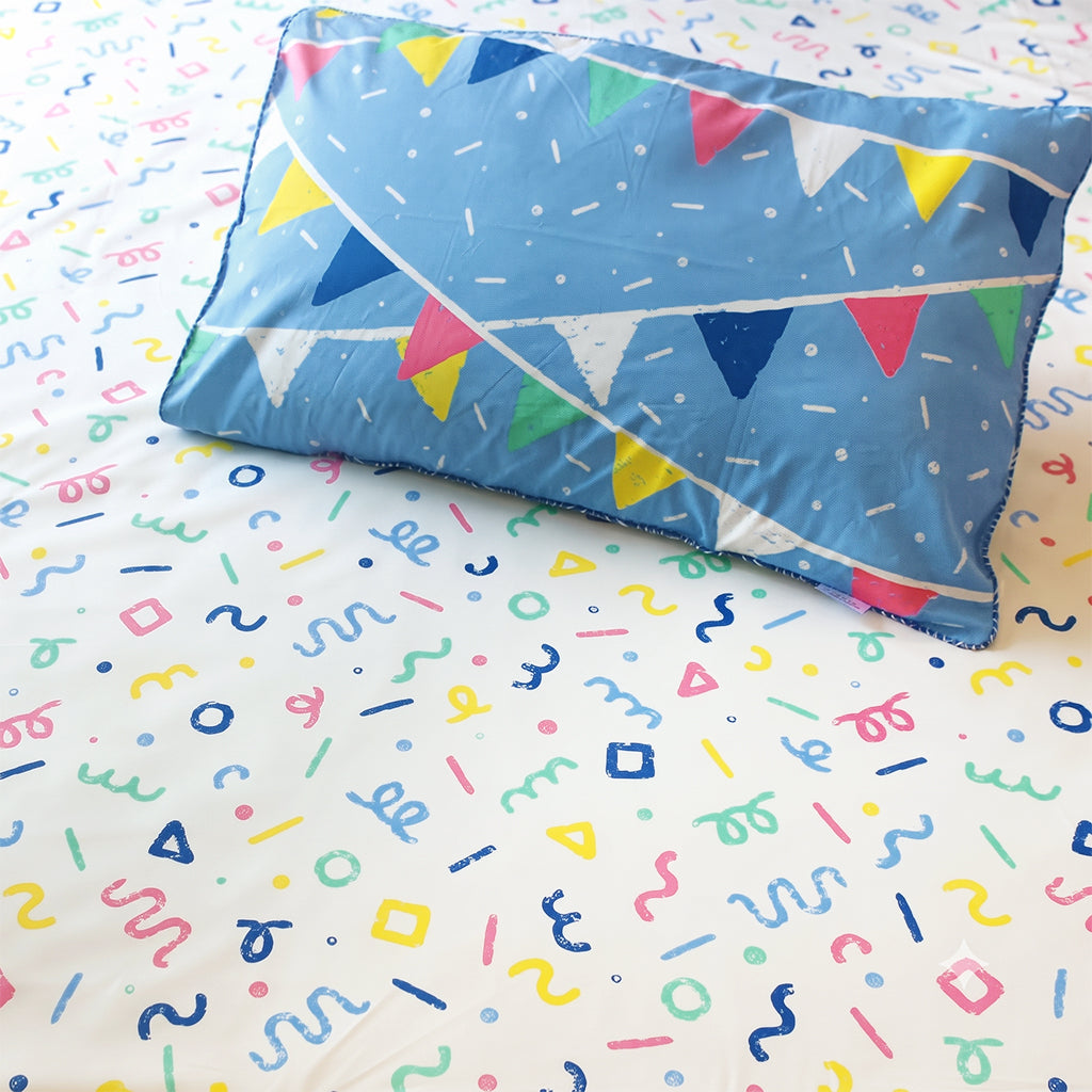 Confetti Pop Pastel 100% Cotton Bedsheet for Boys and Girls with Pillow Cover - Single/Double/King (Can be Personalised) (Copy) (Copy)
