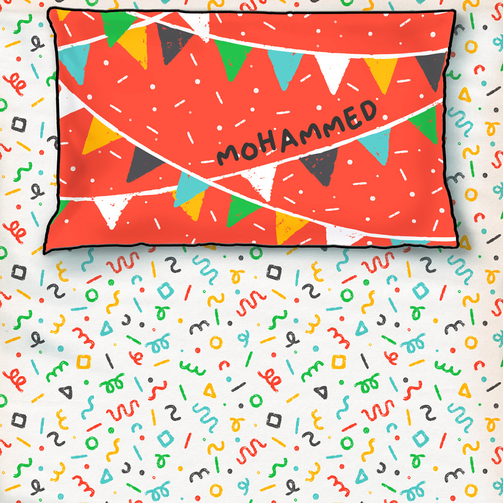 Confetti Pop Bold 100% Cotton Bedsheet for Boys and Girls with Pillow Cover - Single/Double/King (Can be Personalised) (Copy)