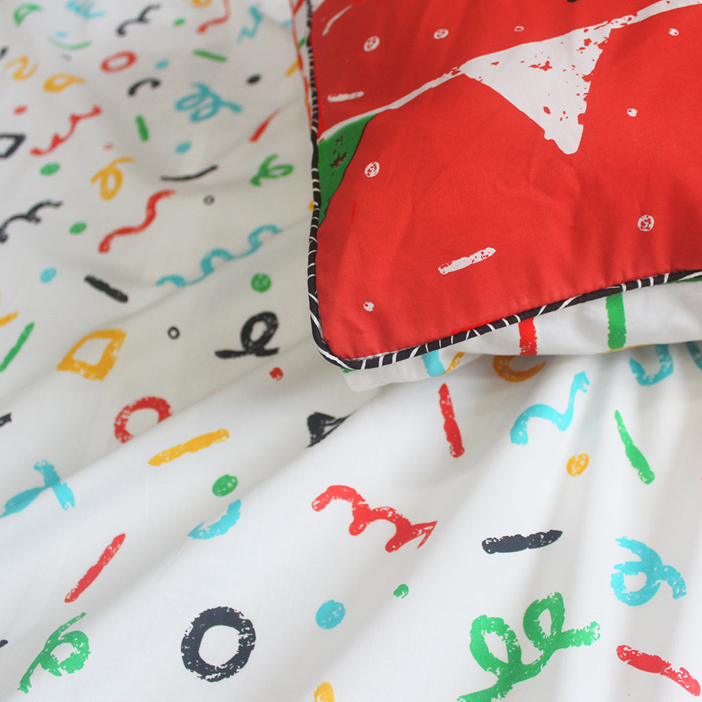 Confetti Pop Bold 100% Cotton Bedsheet for Boys and Girls with Pillow Cover - Single/Double/King (Can be Personalised) (Copy)