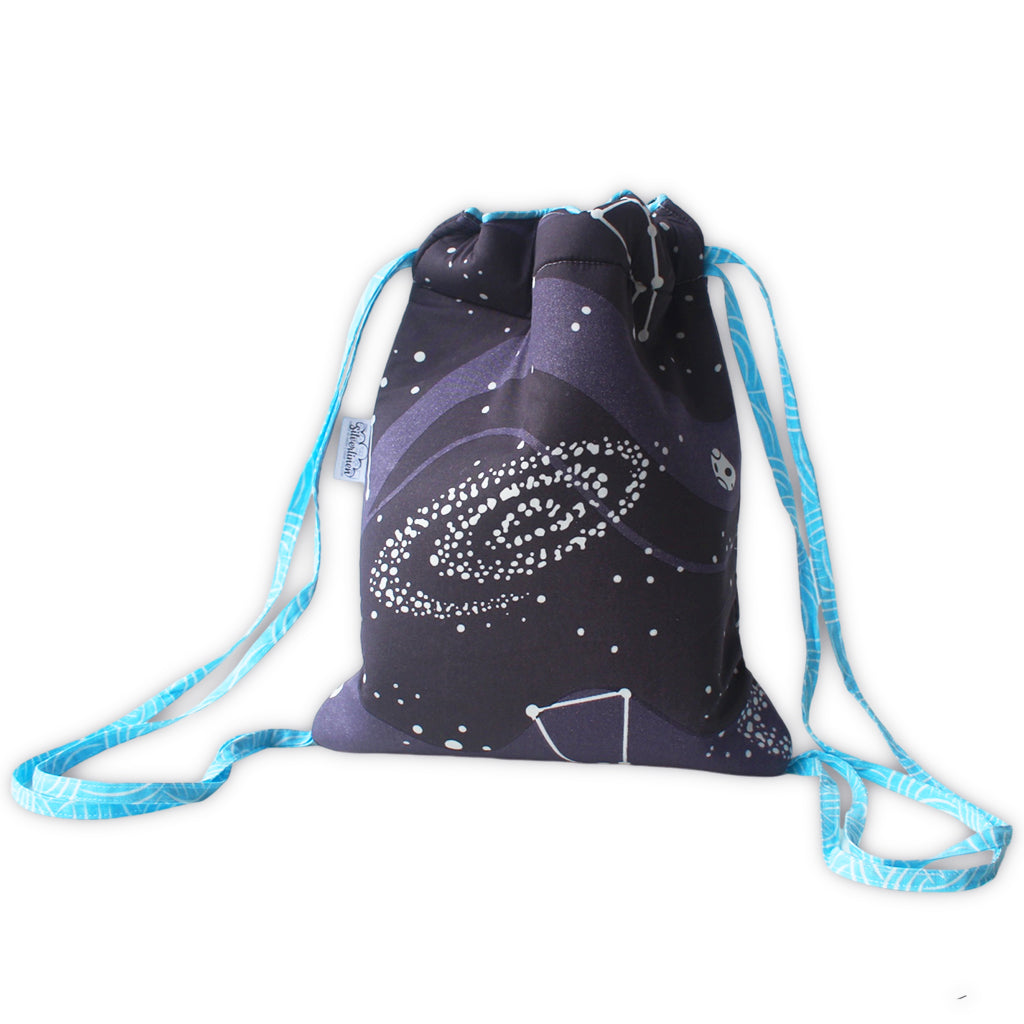 Drawstring Bag with Waterproof Lining || Multipurpose, Swimming Bag, Tuition Bag (Can be Personalised) - Constellations