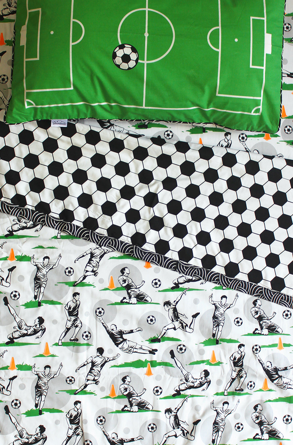 Football Fever 100% Cotton 3 Layer Reversible Single Blanket Dohar for Boys & Girls (Can be Personalised)
