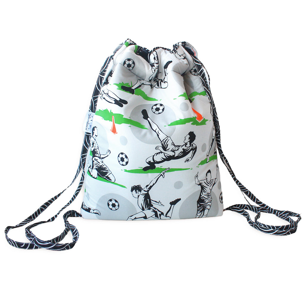 Drawstring Bag with Waterproof Lining || Multipurpose, Swimming Bag, Tuition Bag (Can be Personalised)- Football