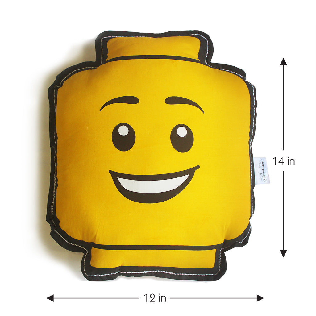 Let's Go Build Face Shape Cushion for Boys & Girls (Can be Personalised)