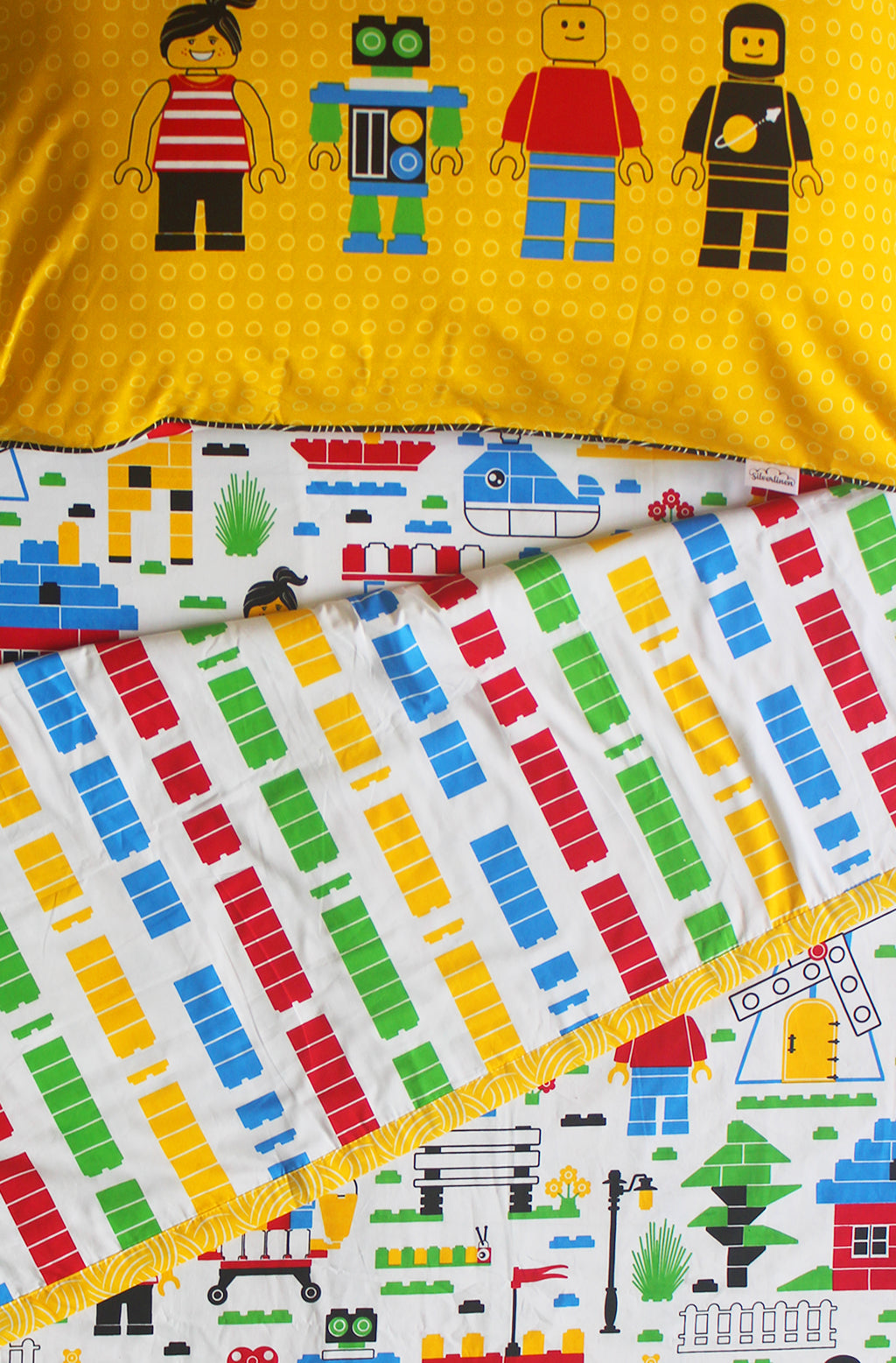 Let's Go Build 100% Cotton 3 Layer Reversible Single Blanket Dohar for Boys & Girls (Can be Personalised)
