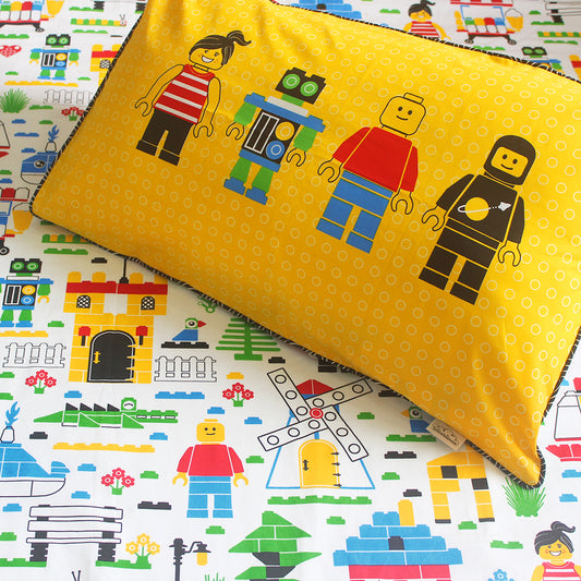 Let's Go Build 100% Cotton Bedsheet for Boys and Girls with Pillow Cover - Single/Double/King (Can be Personalised)