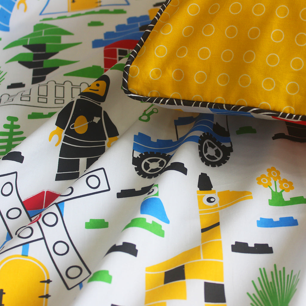 Let's Go Build 100% Cotton Bedsheet for Boys and Girls with Pillow Cover - Single/Double/King (Can be Personalised)