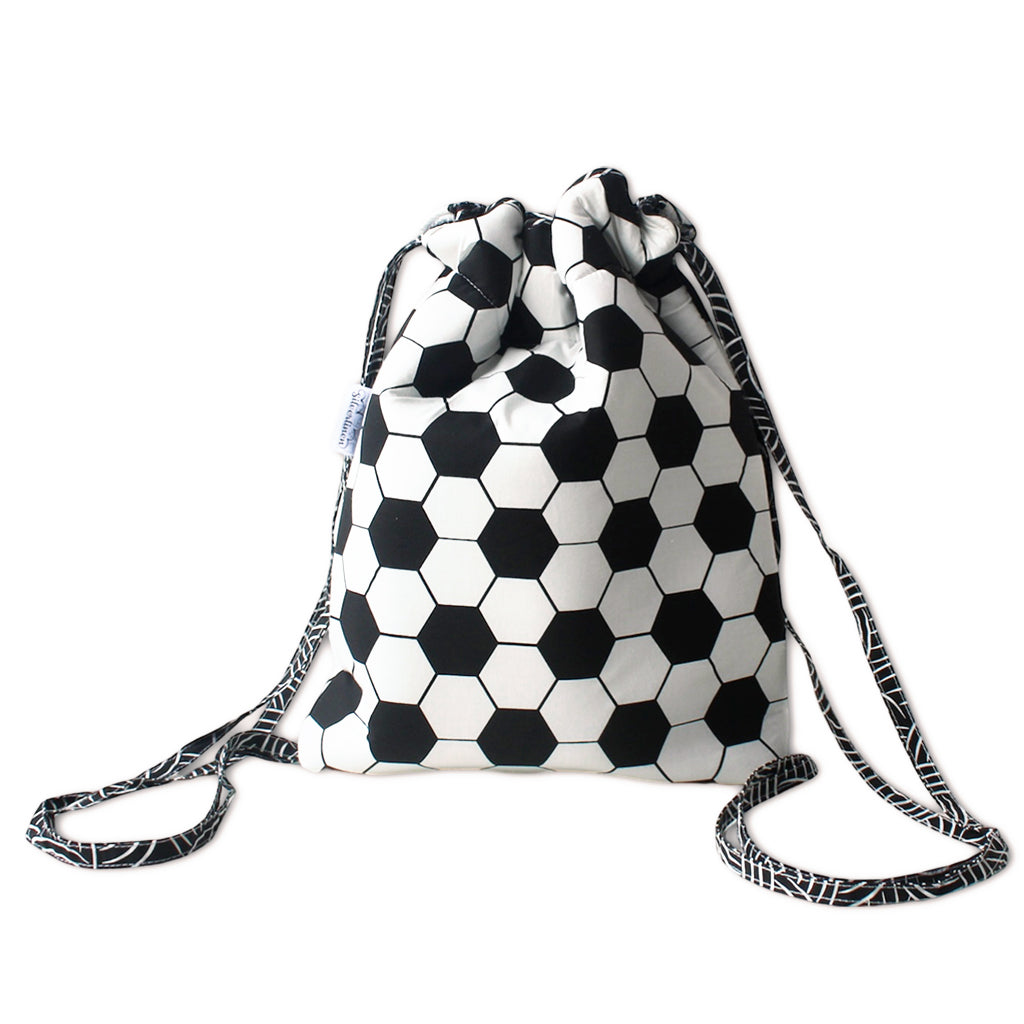 Drawstring Bag with Waterproof Lining || Multipurpose, Swimming Bag, Tuition Bag - Football Pattern (Can be Personalised)