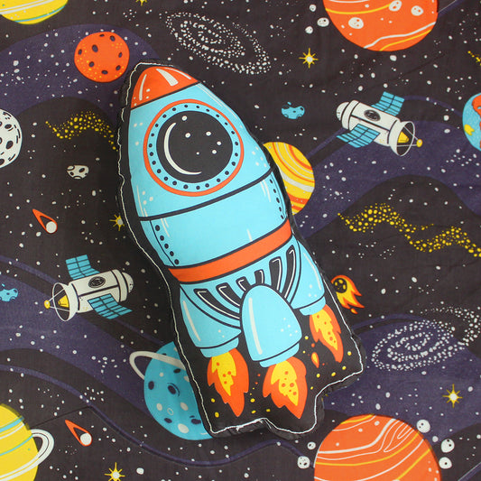 Outer Space Rocket Shape Cushion for Boys & Girls (Can be Personalised)