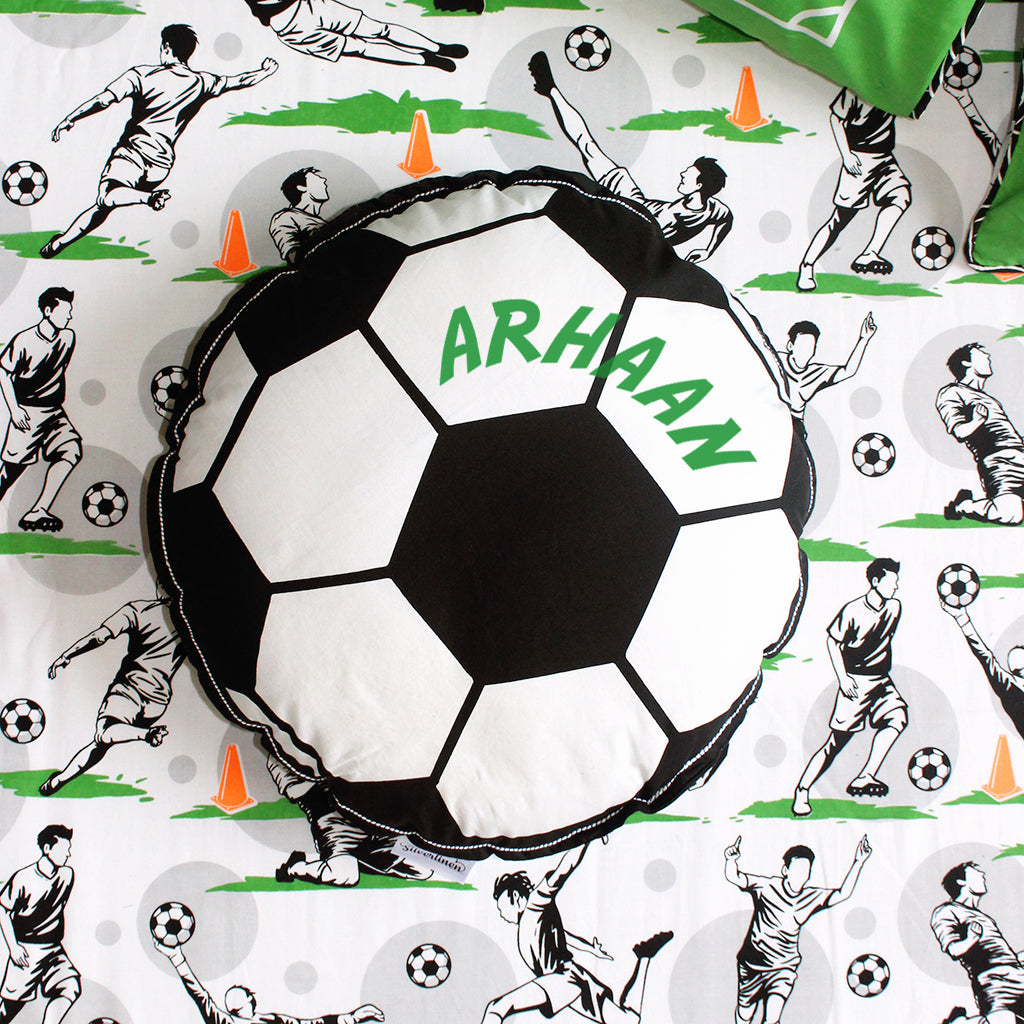 Football Fever Ball Shape Cushion for Boys & Girls (Can be Personalised)