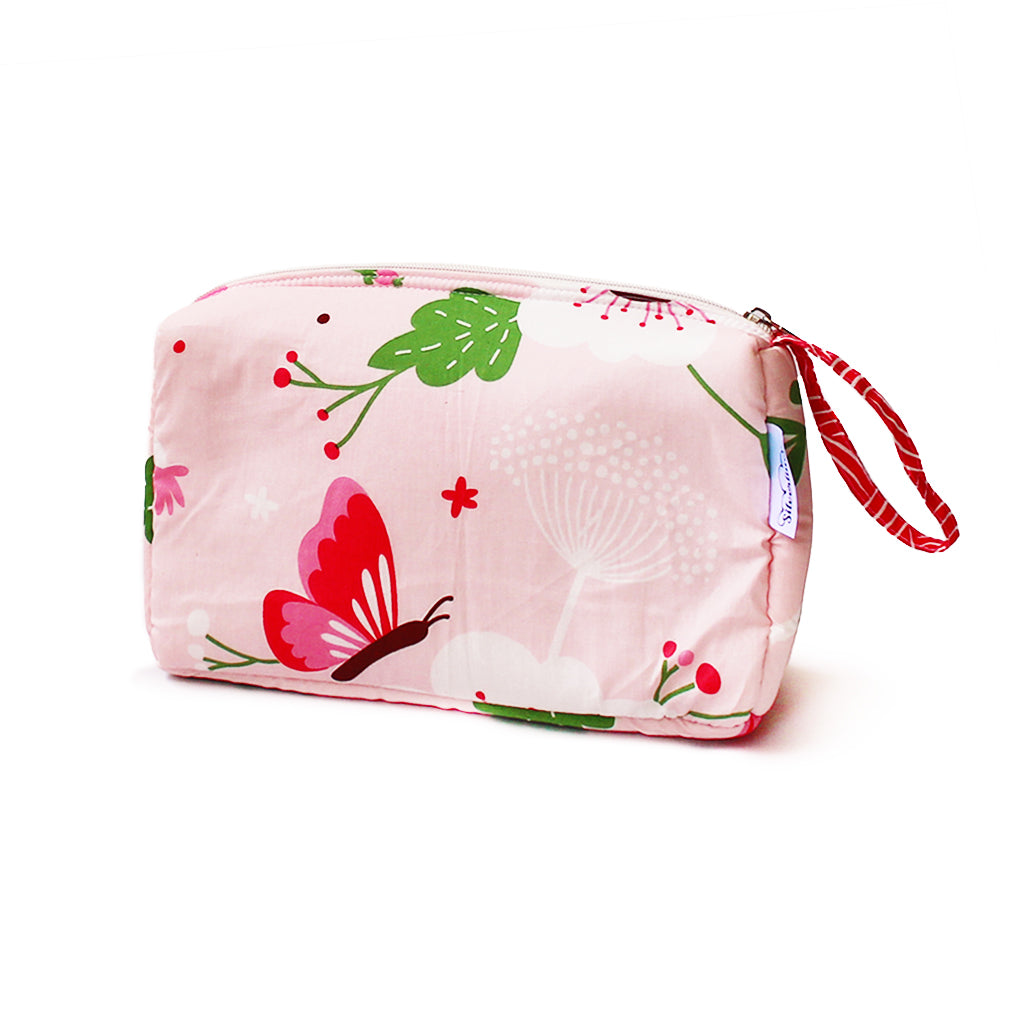 Drawstring Bag and Pouch Combo with Waterproof Lining || Multipurpose - Flowers & Butterflies