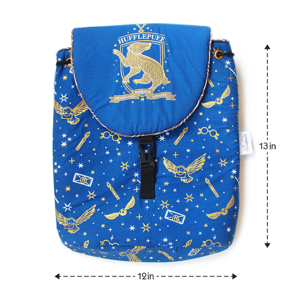 Official Harry Potter House Backpack Bag with Waterproof Lining || Multipurpose, Swimming Bag, Playtime Bag, Tuition Bag (Can be Personalised) - Hufflepuff