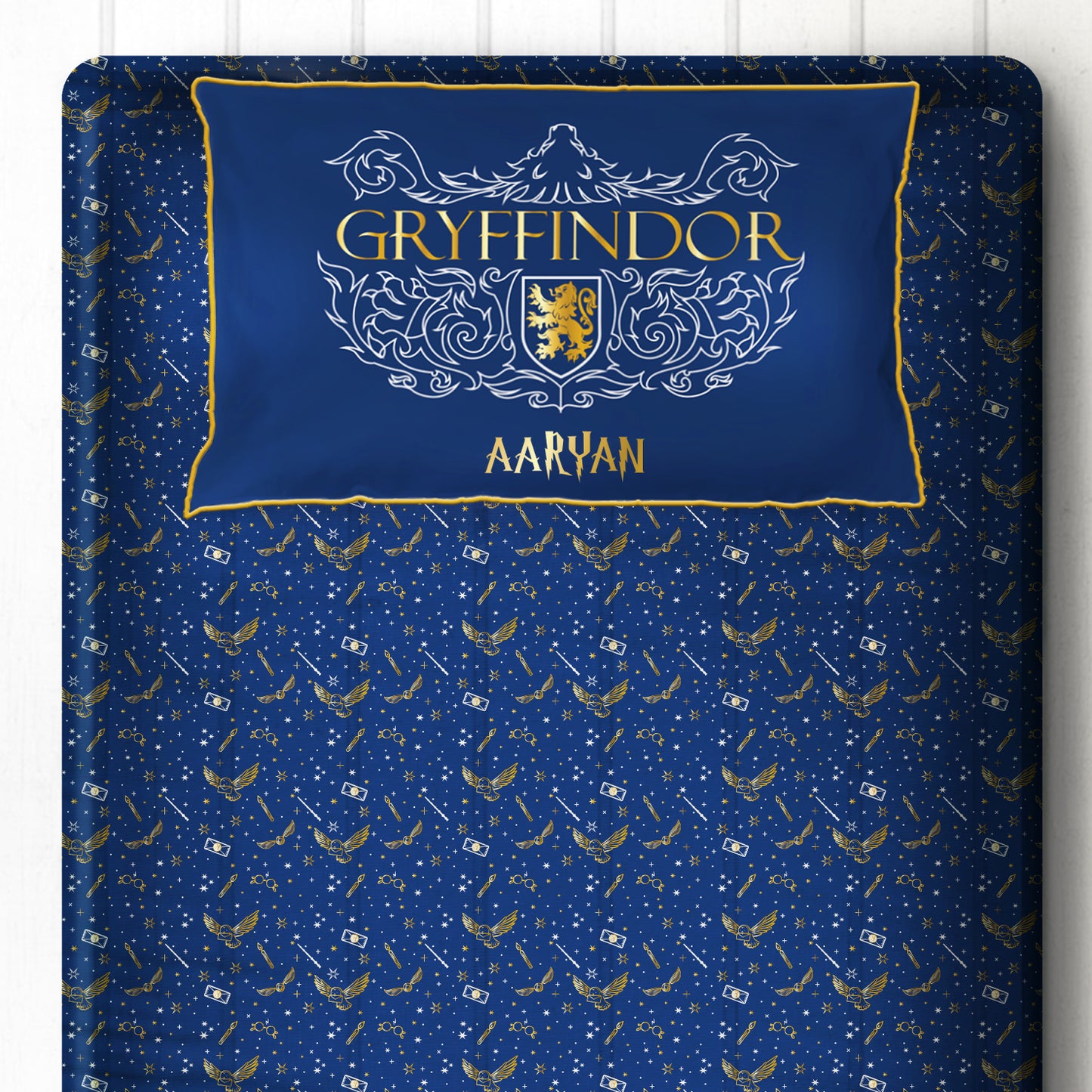 Official Harry Potter 100% Cotton Bedsheet with Pillow Cover - Gryffindor - Single/Double/King (Can be Personalised)