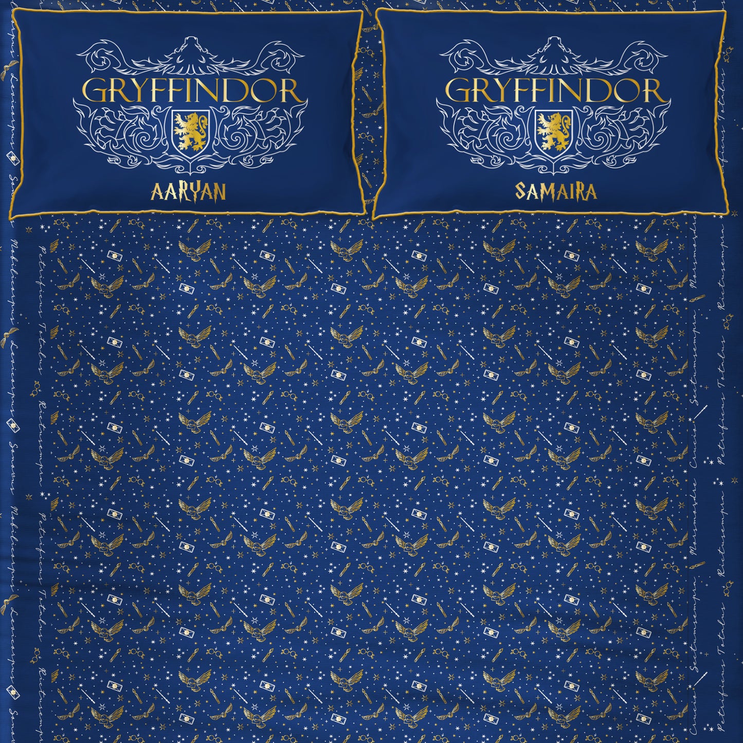 Official Harry Potter 100% Cotton Bedsheet with Pillow Cover - Gryffindor - Single/Double/King (Can be Personalised)